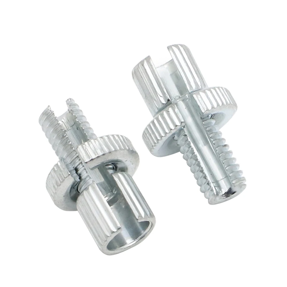 Brake or Clutch 8mm Cable Adjuster Pair Silver Anodized w/ Larger Adjusting Nut 