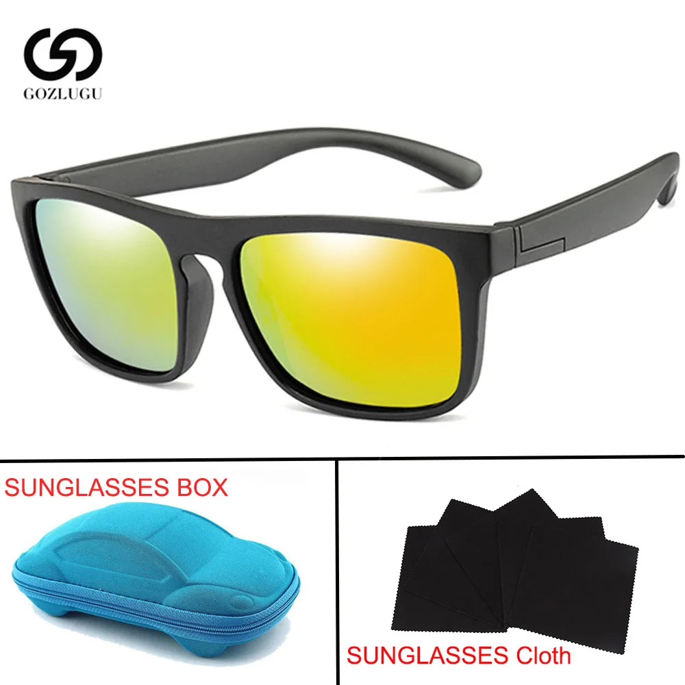 UV400 Детские зеркальные детские очки Gafas TR90 с коробкой Детские поляризованные солнцезащитные очки детские Овальные Солнцезащитные очки для девочек и мальчиков силиконовые - Цвет линз: R03 red gray