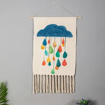 

Handmade DIY Cotton Linen Woven Tapestry For Home Wall Hanging Ornaments Bedroom Living Roon Decoration Cloth