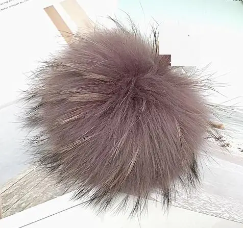 old purple Цвет DIY натуральный мех енота помпоны пушистый натуральный мех помпон для зимы женская шапка вязаная шапка Skullies - Цвет: old purple