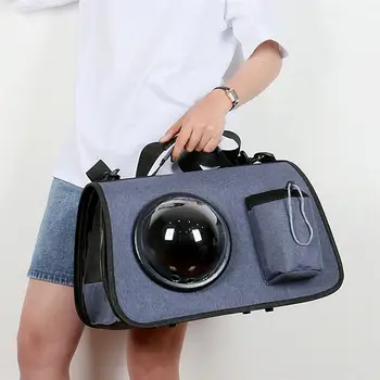 

1 Pc Pet Outdoor Storage Bag Breathable Bag Portable Pet Handbag Travel Pouch for Cat Dog Kitten (Navy)