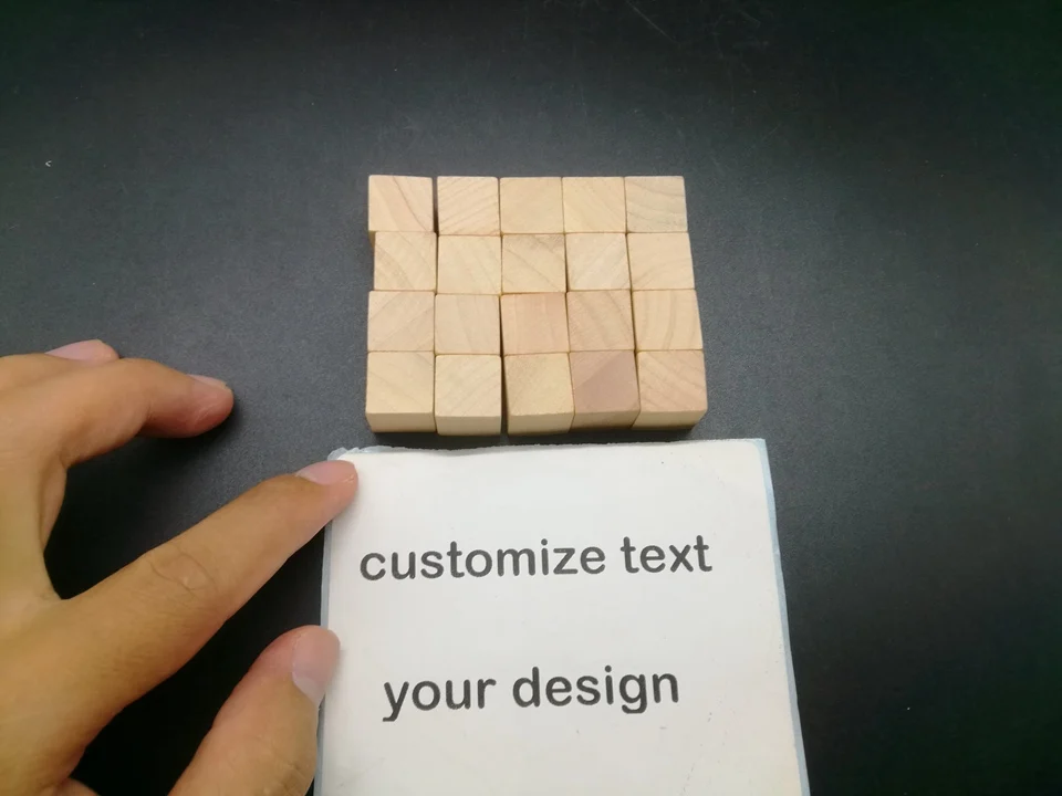 4*5 pcs 15 mm Wooden Cube Puzzle Laser Engraving Customzie Gift DIY Toy Hobby
