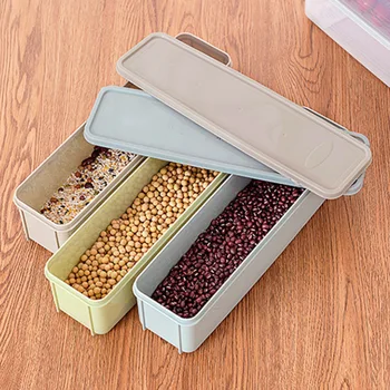 

3pcs/Set Plastic Food Storage Noodle Containers Box for Refrigerator Kitchen Sugar Nut Snack (Khaki + Light Blue + Light Green)