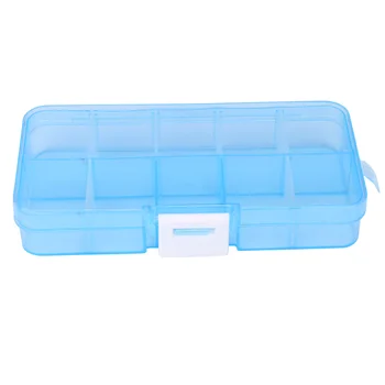 

Plastic 10 Slots Storage boxes Slots Adjustable packaging transparent Tool Case Craft Organizer box jewelry accessories Tool #25