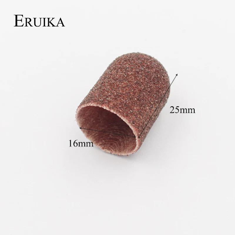 ERUIKA, 10 шт., 16*25 мм, сверло для ногтей, блок, шлифовальные колпачки, резиновые оправки, ручки, инструменты для маникюра, педикюра, полировка, аксессуары