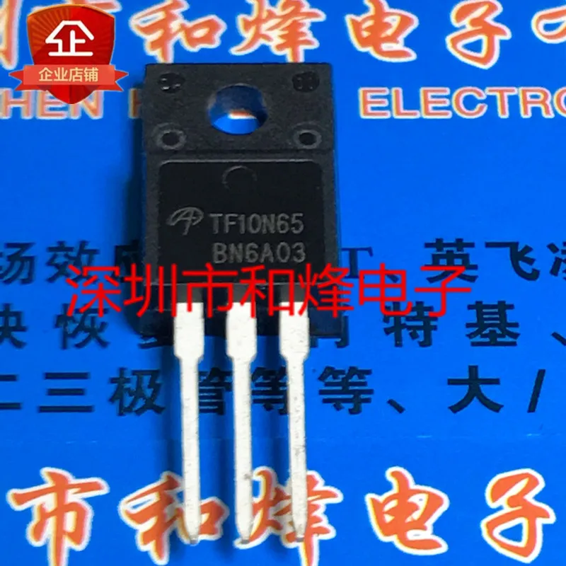 

6pcs/lot TF10N65 AOTF10N65 TO-220F 650V 10A In Stock