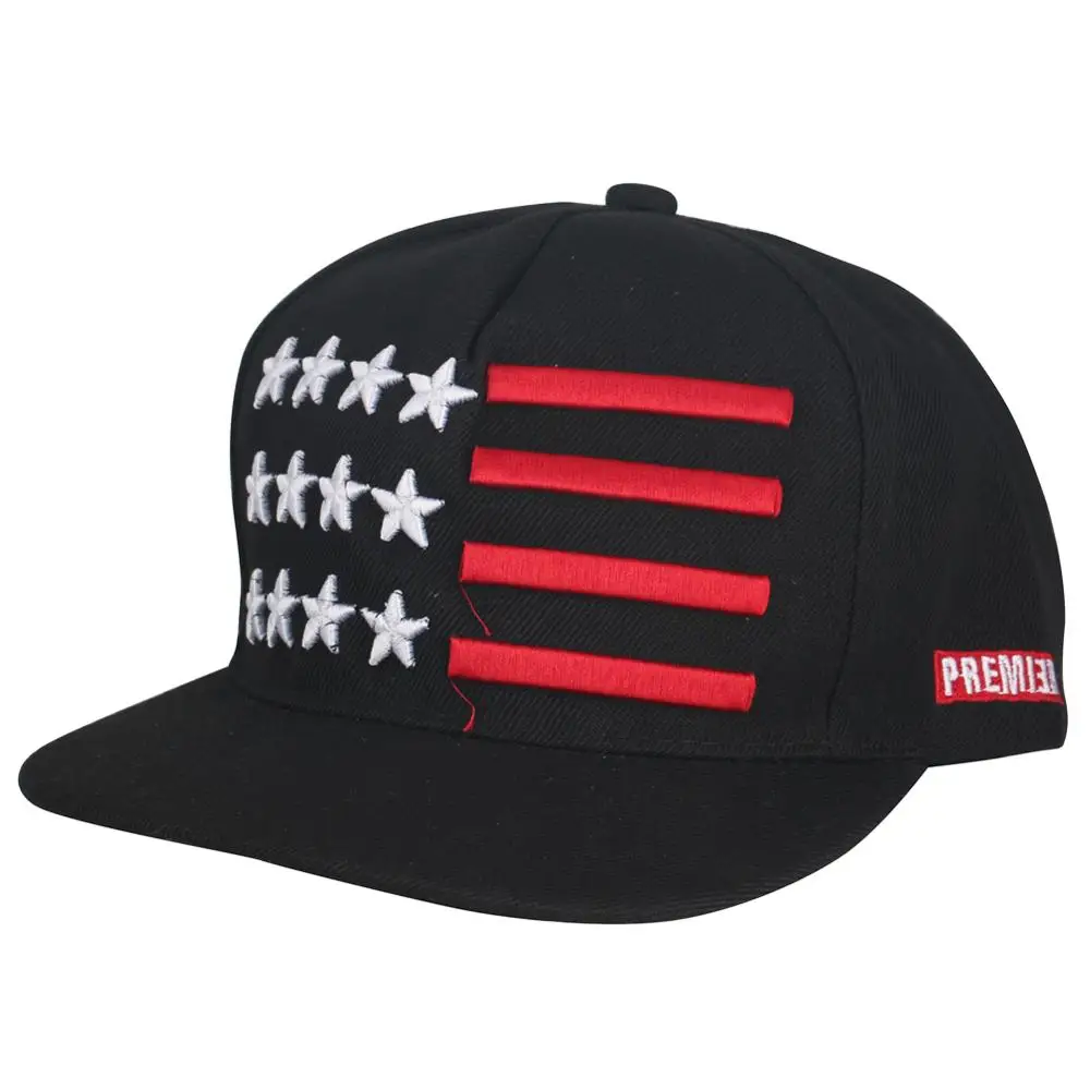 

Men's Hip Hop Five-Star Striped Embroidery Flat Hat Black K Pop Basketball Caps Women Dance Snapback Baseball Caps Dad Sombrero