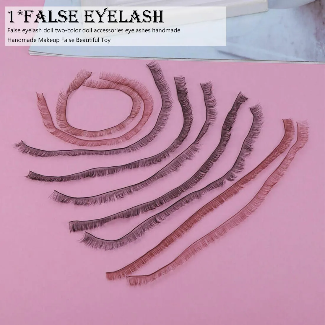 

20cm Handmade Makeups False eyebrow Beautiful Toy False eyelash doll two-color doll accessories eyelashes