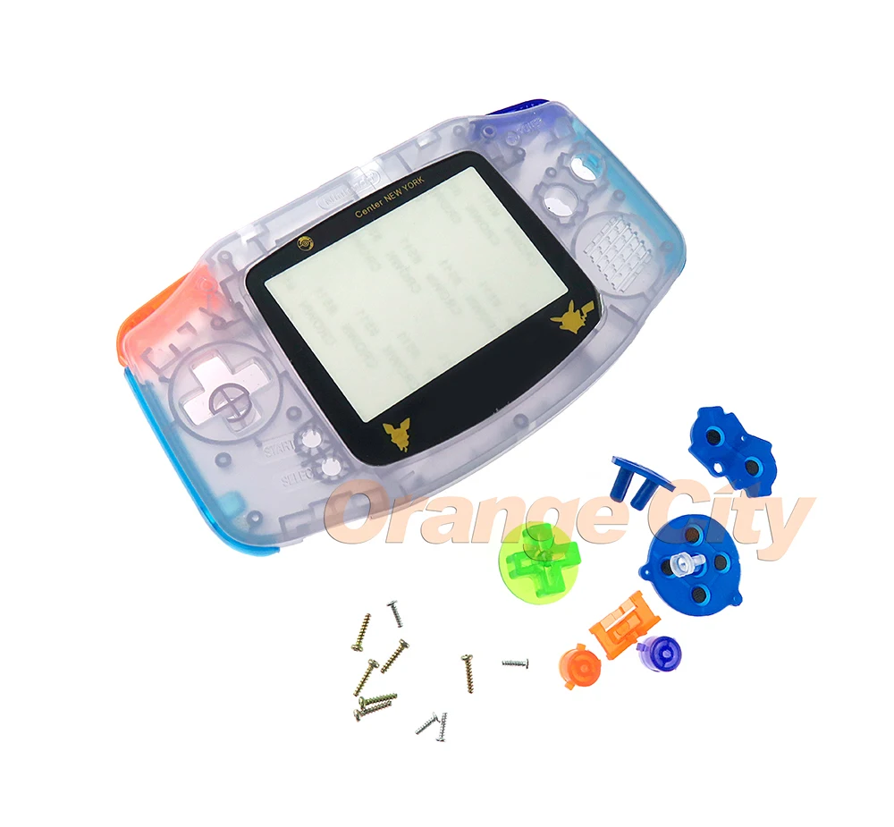 12 комплектов полный комплект корпус для GBA Dreamy цвет резиновые прокладки Кнопка экран объектив резиновые прокладки винты для Gameboy Advance