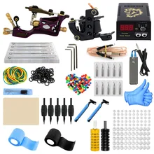 Роторная и Катушка тату машина набор Начинающих Татуировки комплект с практики кожи оптовые поставки