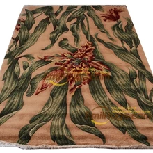 Египетский ковер для гостиной, французский ковер из толстого плюша, 5," X 8", крем с большими листьями gc85savyg28