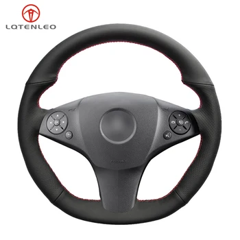 

LQTENLEO Black PU Artificial Leather Car Steering Wheel Cover For Mercedes-Benz SLR-Class 2009 SL-CLass AMG 63 65 2009-2012 SLK