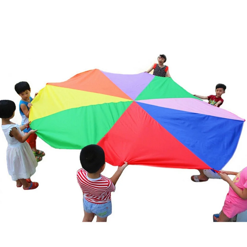 

Outdoor Game 2 m Waterproof Umbrella Toy Children Kids Handles Teamwork Cooperative Play Rainbow Parachute Exercise Sport Toy