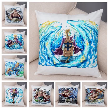 

One Piece Marco Pillow Case Soft Plush Cushion Cover for Sofa Home Car Chair Decor Japan Anime Cartoon Edward Newgate Pillowcase