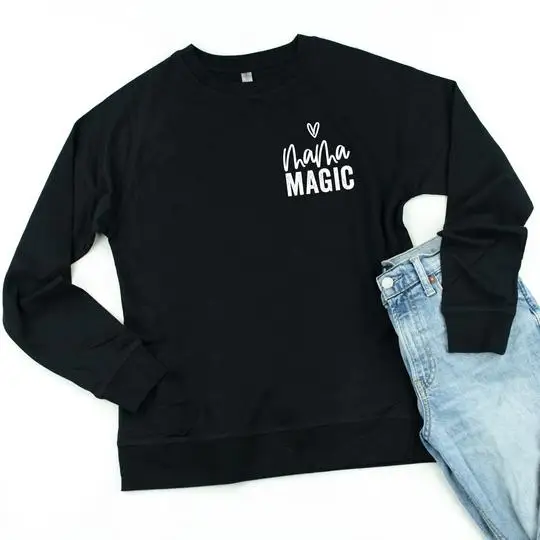 Mama Magic momlife Толстовка Пуловер забавные графические пуловеры tumblr Цитата гранж Чистый хлопок джемпер повседневная одежда свитер Топ