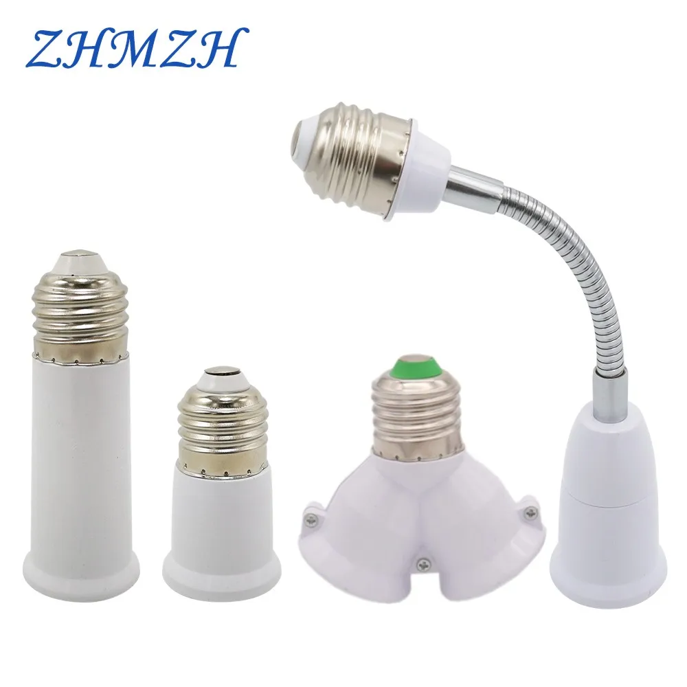E27 To E27 Lamp Base Converter 65mm 95mm Lamp Holder Extender E27-E27 Lamp Socket Adapter Flame Retardant For LED Bulb muxboxs professional balanced audio converter extender cat5 xlr adapter over network encoder with no noise
