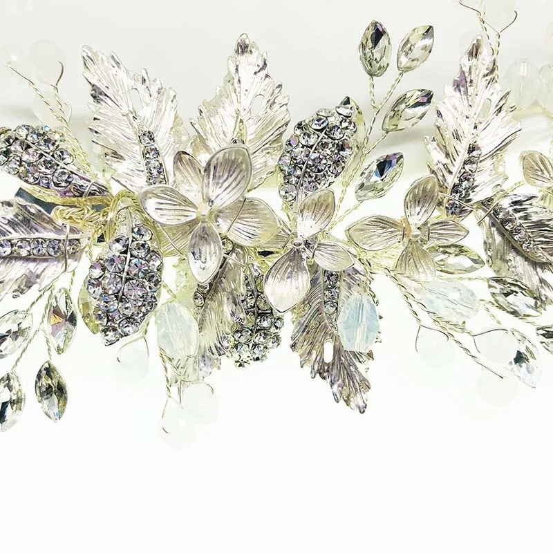 Floralbride Handmade Crystal Rhinestone Pearls Flower Wedding Hair Clip Barrettes Set Bridal Hair accessories Women Jewelry