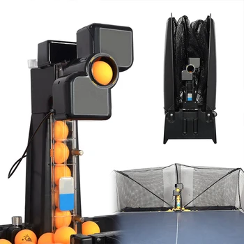 

80x34x34cm 50W Automatic Robot Table Tennis Ping-pong Ball Machine Practice Recycle With 100 Balls 0-9 Head Swinging Speed New