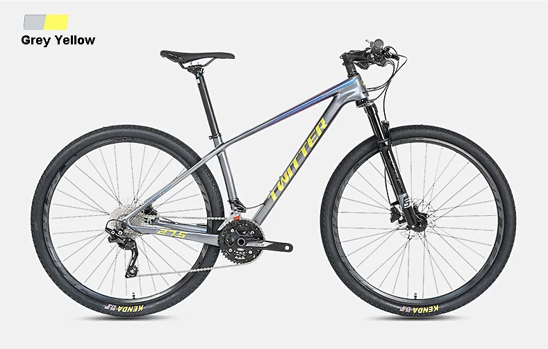 Твиттер углеродный MTB LEOPARDpro Новое поступление 29 27,5 er M6000-30 скоростной гидравлический диск горный велосипед XC Внедорожный гоночный велосипед - Цвет: Grey Yellow