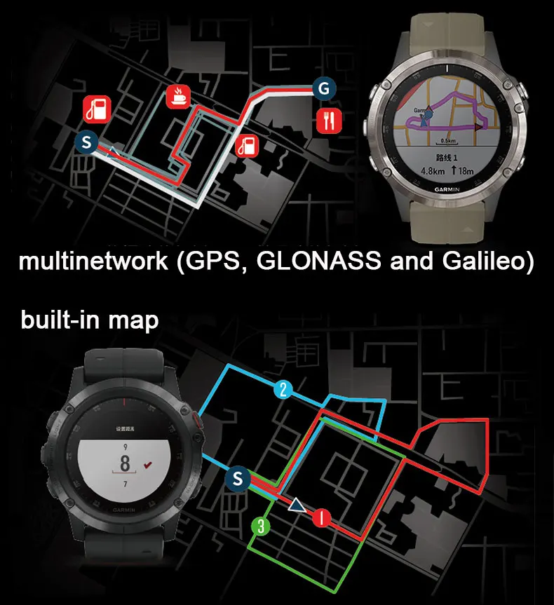 Garmin Fenix 5 Plus gps GOLF Smartwatch 100 м водонепроницаемый Дайвинг монитор сердечного ритма музыка Garmin Pay NFC смарт часы для мужчин