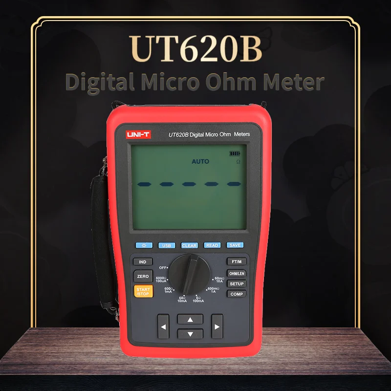 UNI-T UT620B DC датчик с низким сопротивлением цифровой микроомметр четырехпроводная измерений хранение данных USB приводного ремня, а также Подсветка