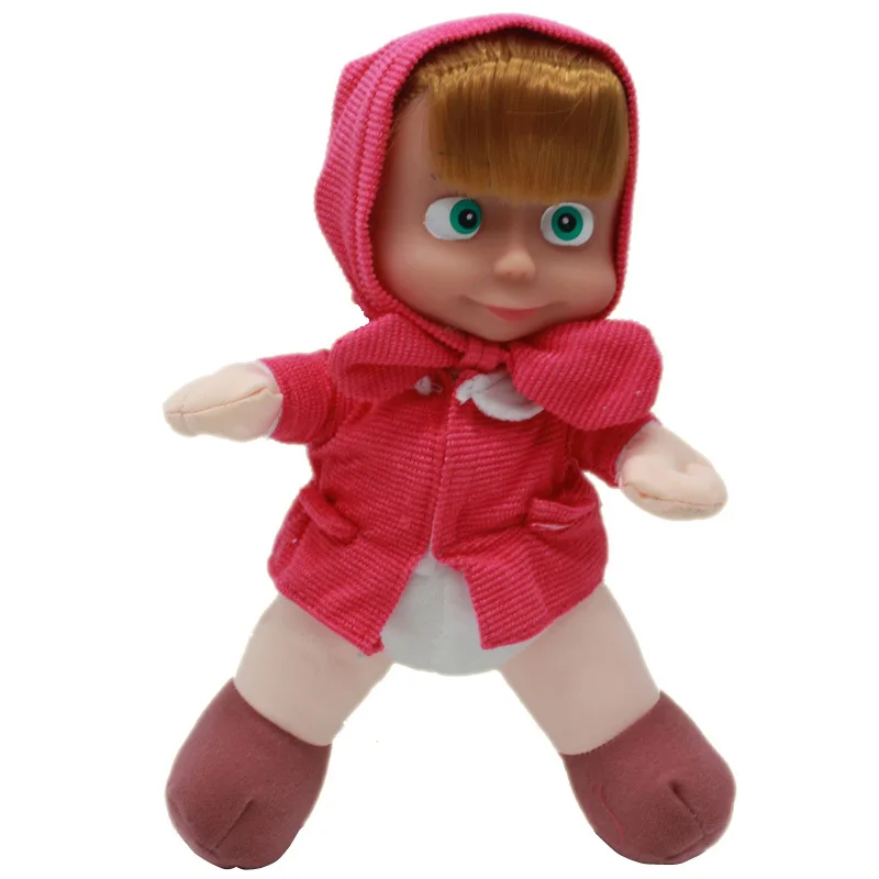 27 см Популярные Маса плюшевые куклы высокого качества русская Маша PP хлопок игрушки Детские брикеты подарки на день рождения - Цвет: Pink