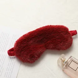 Soft Plush Cloud Eye Mask - Cute and Comfortable Sleeping Blindfold (Red wine)