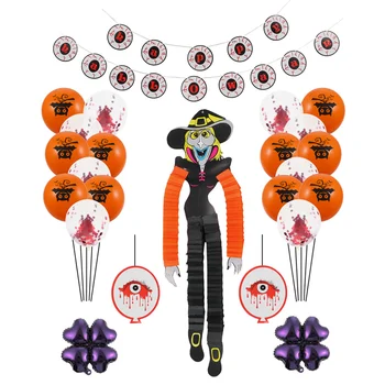 

1 Set Good Quality Bleeding Eye Hanging Decoration Balloons Kit Bunting Flag for Halloween Party