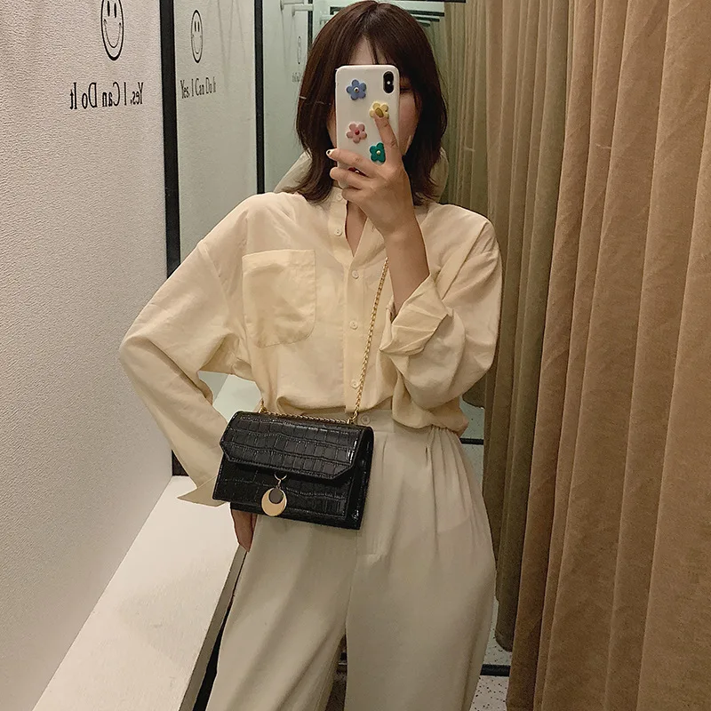 

Ins Girls 2019 Summer New Candy-colored Crocodile Pattern Student Korean Messenger Bag