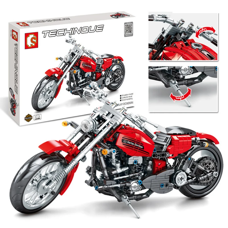 782 шт. технологическая серия Механическая группа Harley-Davidson модель мотоцикла Morvel головоломка строительные блоки игрушки для детей