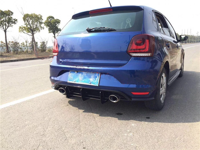 Задний диффузор для губ спойлер протектор для VW Polo GTI- ABS плавники задний бампер пластина Защита автомобильные аксессуары