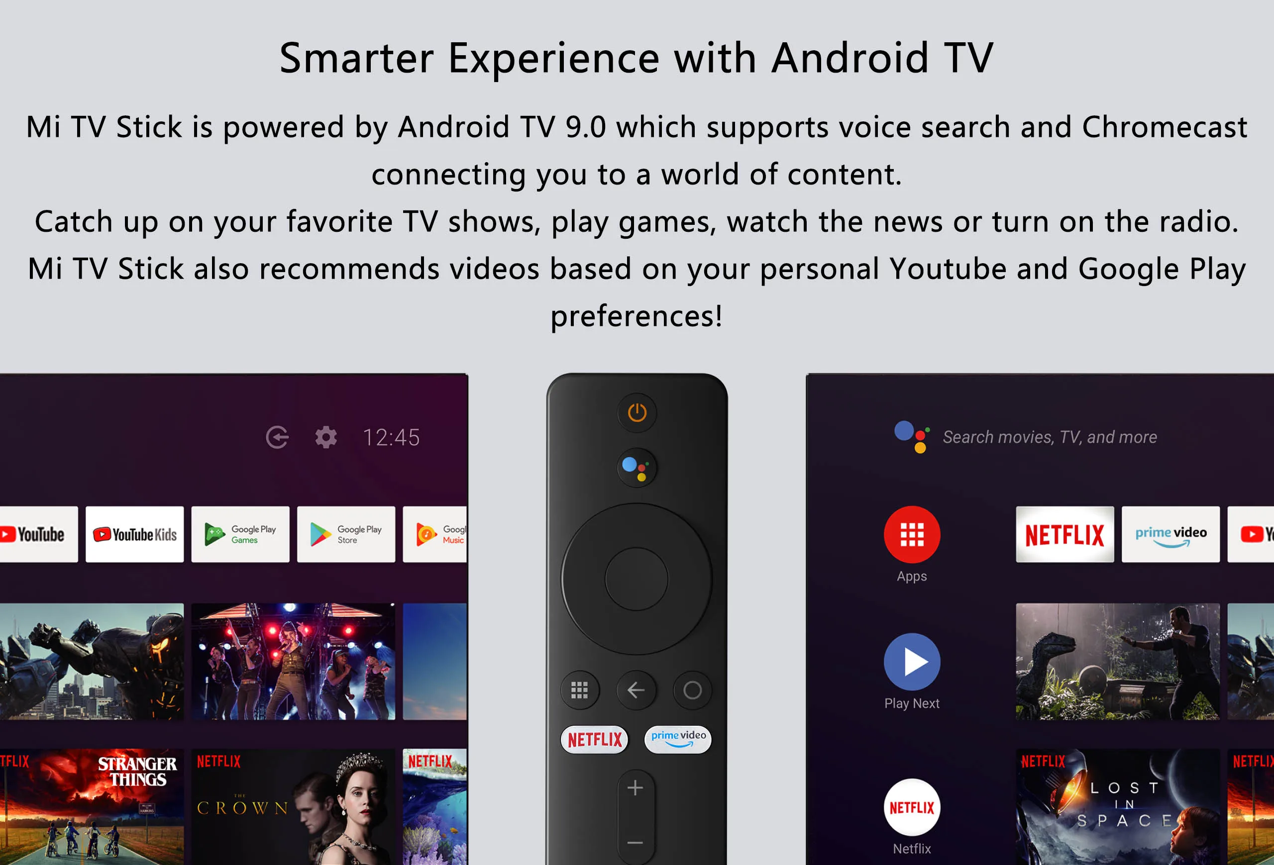 Xiaomi Mi TV Stick with Voice Remote - 1080P HD Streaming Media player,  Cast, Powered by Android TV 9.0 (US version)