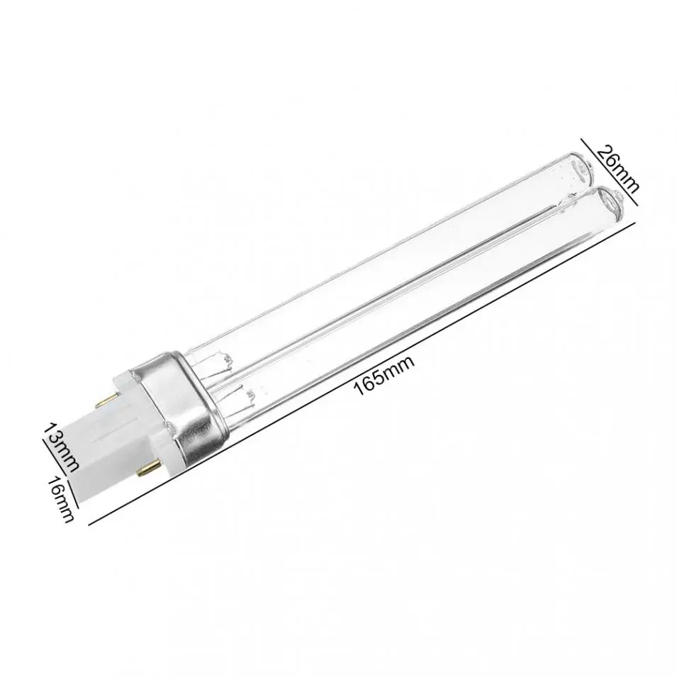 G23 бактерицидная ультрафиолетовая лампа UV-C 253.7nm 254nm стерилизатор для дезинфекции воды и очистки воздуха 9W UVC светильник h-образной формы