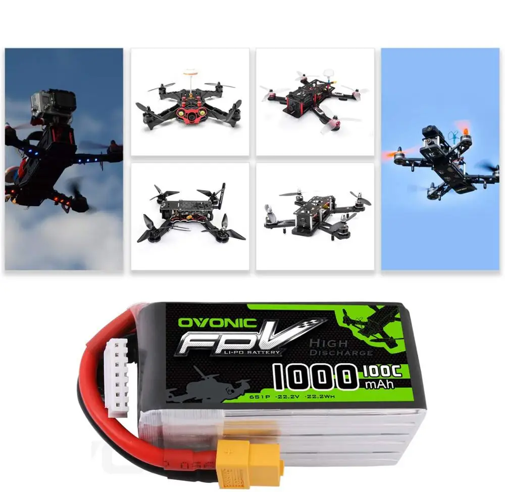 Батарея osonic 1000mAh 6S 100C LiPo с разъемом XT60 для FPV Racing RC Quadcopter Вертолет Самолет мультимотор Хобби DIY