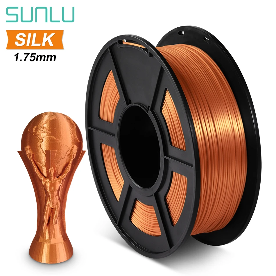 Filamento Pla de seda SUNLU de 1,75 MM, filamento 3d de seda de 1kg y 1,75mm para impresora 3D, Fialment de seda de colores completo para impresión de ilustraciones DIY