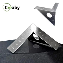 1PC Stainless Steel Woodworking Ruler Square Layout Miter Triangle Rafter 45 Degree 90 Degree Metric Gauge Measuring Gauge Tools