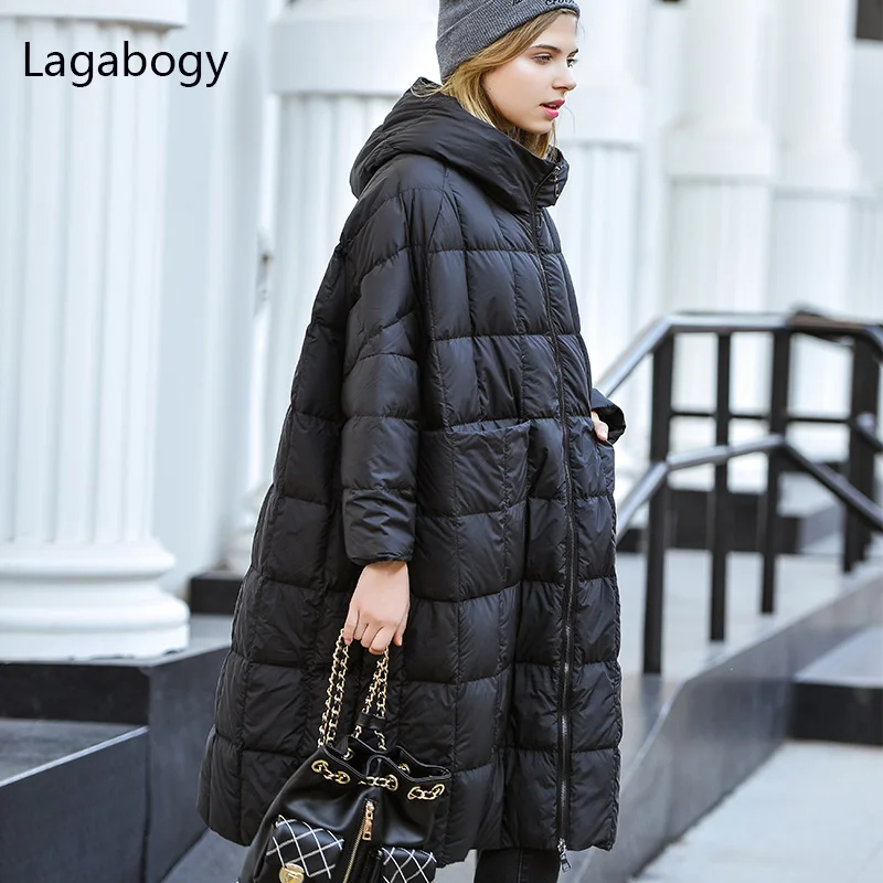 Lagabogy 2022 Winter Long Oversized Parkas 90% White Duck Down Coat ...