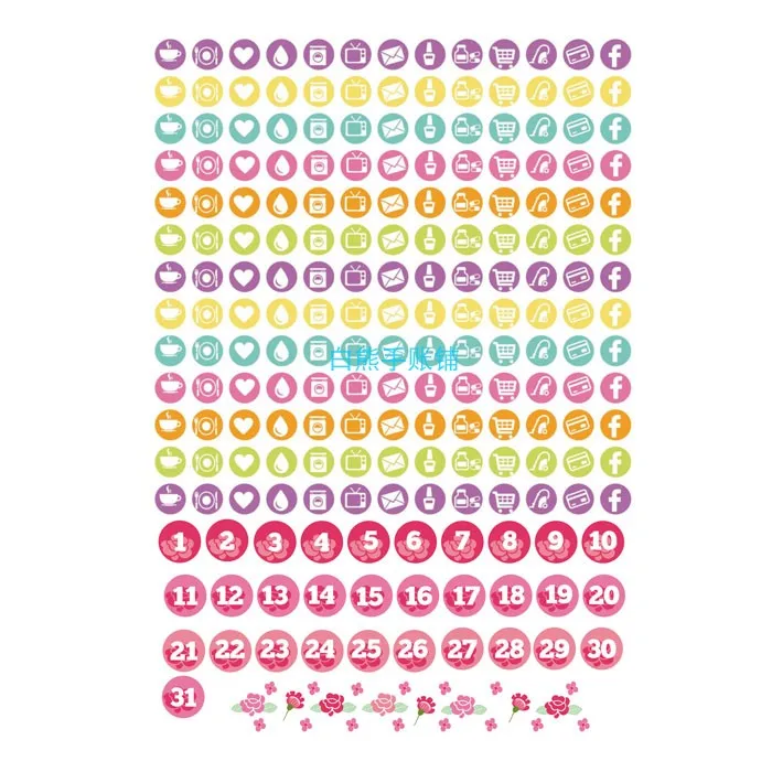 1 шт. \ SETPink милый План серии ежедневно \ ежемесячно \ неделя \ Календарь \ номер \ конверт "кавай" \ этикетка \ Повседневная икона декоративный стикер для канцелярских товаров - Цвет: 131-2