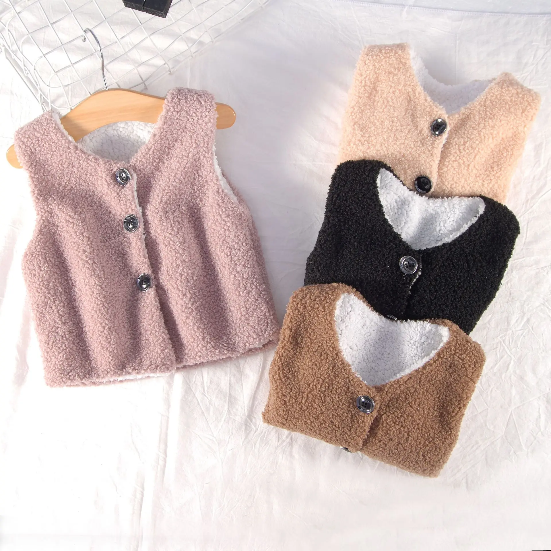 Fleece Kids Vest For Girls Waistcoat Toddler Girl Vest Infant Warm Winter Waistcoat Autumn Sleeveless Jacket Children Outwear