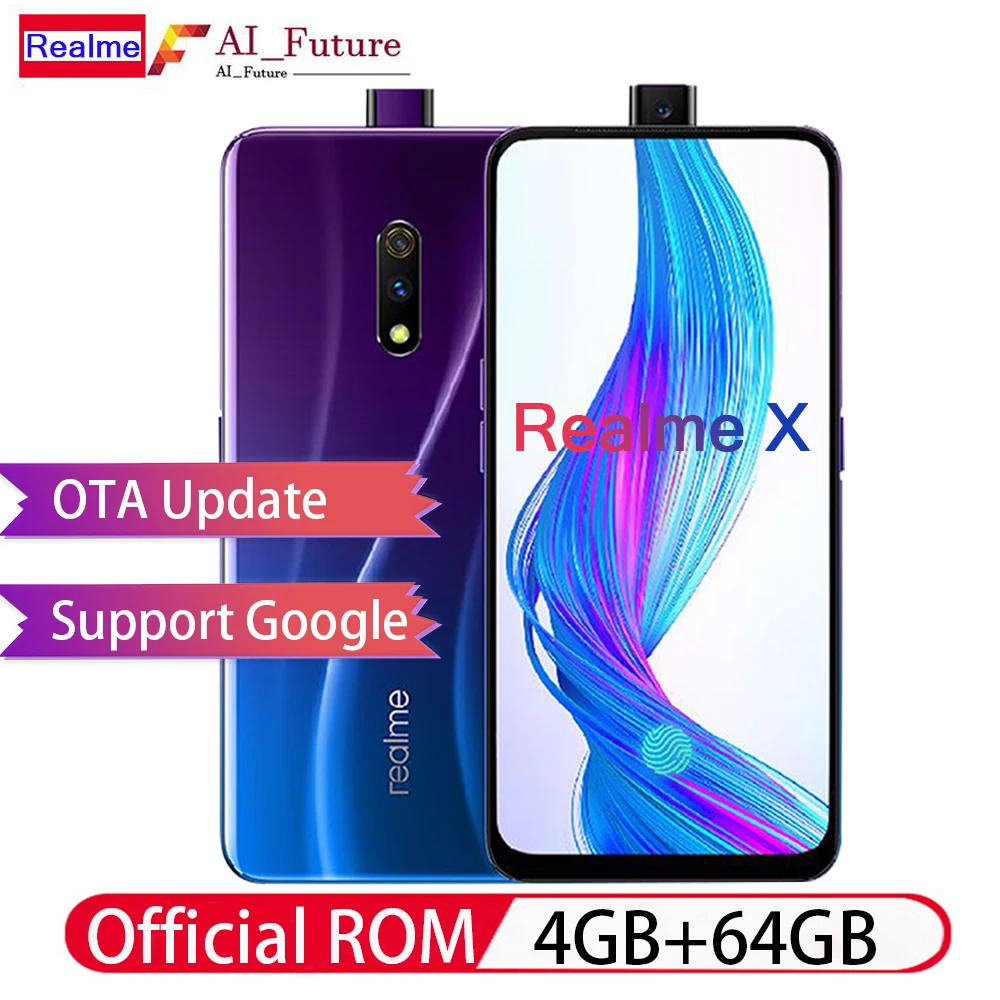 Мобильный телефон OPPO Realme X 4G LTE 4 Гб 64 Snapdragon 710 6 53 &quotAMOLED 3765 мАч 48MP отпечаток пальца