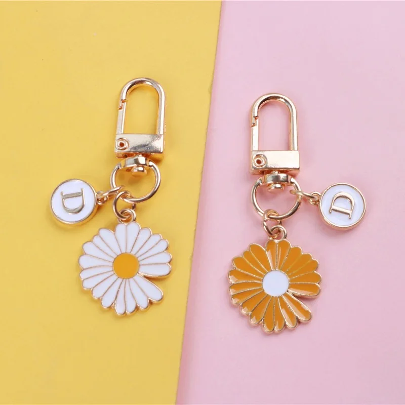 Cute Little Daisy Flower Keychain Fashion Korean Keychains Women Girl
