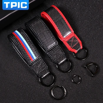 

Carbon Fiber Car Key Fob Holder KeyRing Auto KeyChain For BMW M Sport E90 E60 F30 Mercedes W204 W211 GLA GLK Mustang accessories