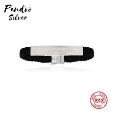 Модная подвеска Стерлинговое Серебро копия 1:1, серебро калейдоскоп темно-синий макраме браслет для женщин Monaco Роскошные ювелирные изделия подарок