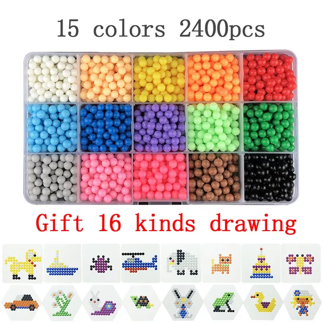 5000pcs 24 colors Refill Beads puzzle Crystal DIY water spray beads set ball games 3D handmade magic toys for children 2