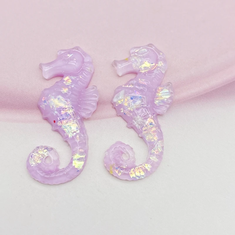 Kawaii Cute Mixed Cartoon Seahorse FlatBack Resin Cabochons 12Pcs Scrapbooking DIY Jewelry Craft Decoration Accessories G64