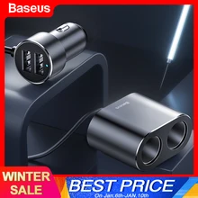 Rozdzielacz samochodowy Baseus 12 V-24 V podwójne gniazdo ładowarki samochodowej USB 100W samochód Auto Splitter zasilacz do samochodowego koncentratora USB(China)