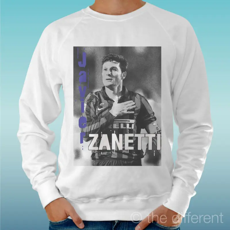 Мужской белый свитер-светильник #034javier zanetti inter &amp #034 road to happiness | Мужская одежда