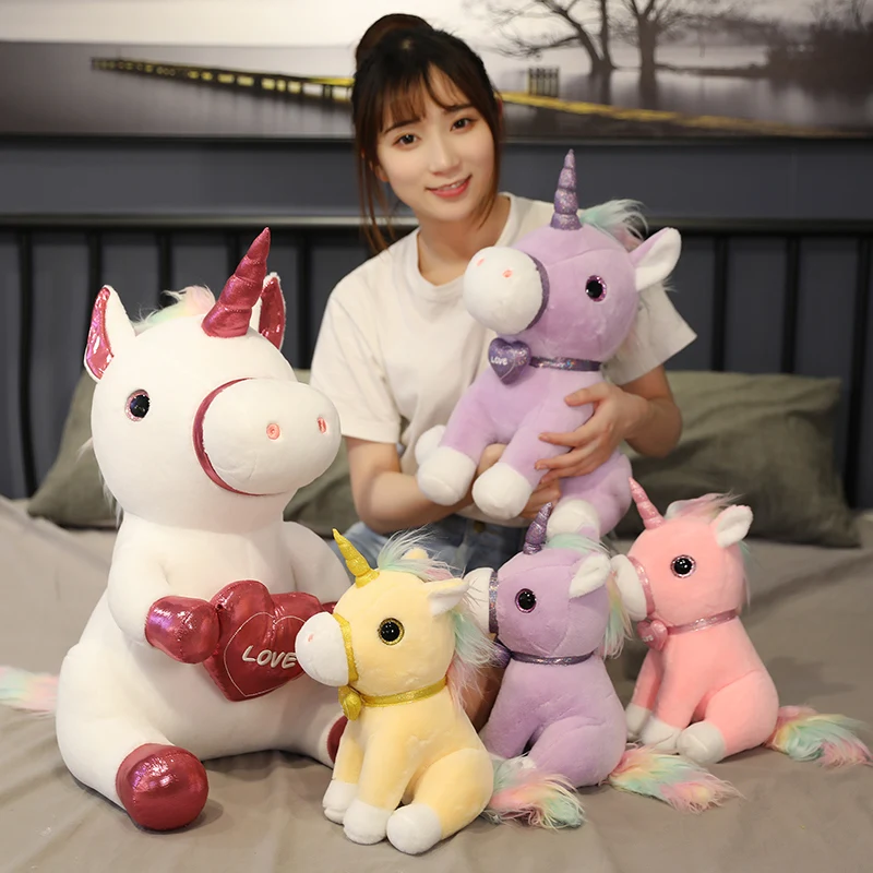 

30-85cm Giant Size Unicorn Plush Toy Soft Stuffed Cartoon Unicorn Dolls Animal Horse for dropshipping Xmas/Birthday Gift