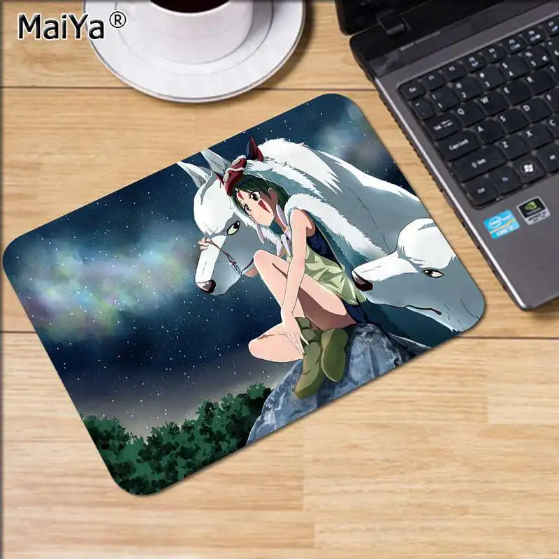 No Lock Edge25x29cm MaiYa Princess Mononoke высокоскоростной коврик для мыши резиновый компьютерный игровой коврик для мыши - Цвет: No Lock Edge25x29cm