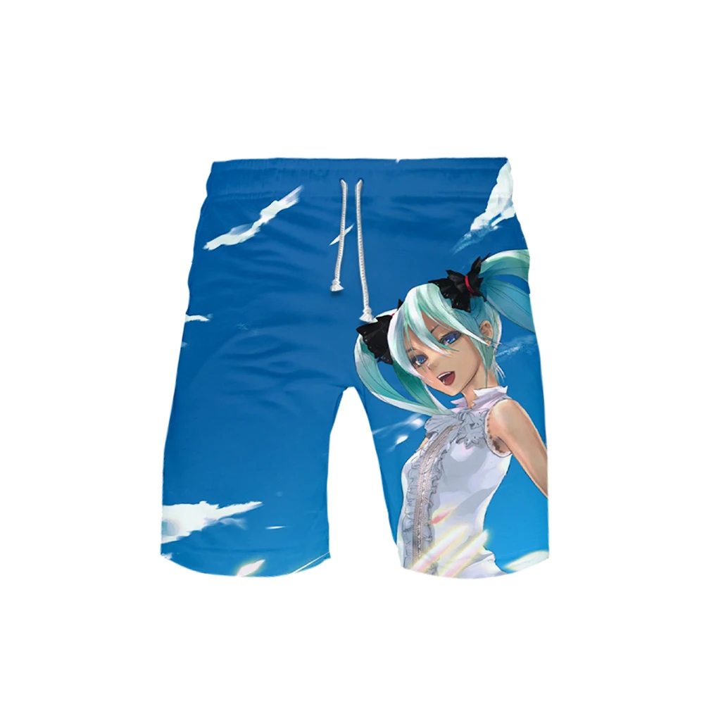 Hatsune Miku 3D пляжные шорты мужские эксклюзивные модные летние повседневные шорты модные хип-хоп Короткие 3D Брюки пляжная одежда 6XL